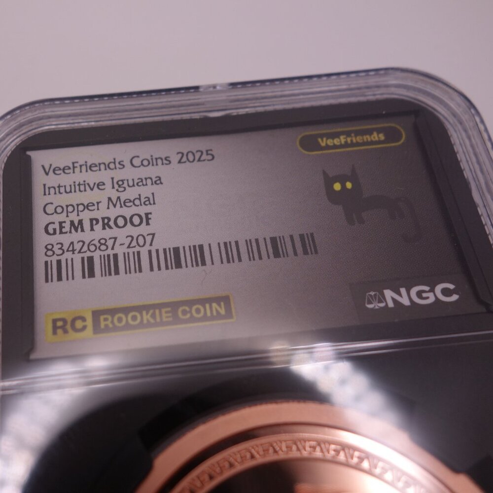 VeeFriends Coins 2025 Intuitive Iguana Copper Medal GEM PROOF Rookie Coin NGC - Picture 2 of 16